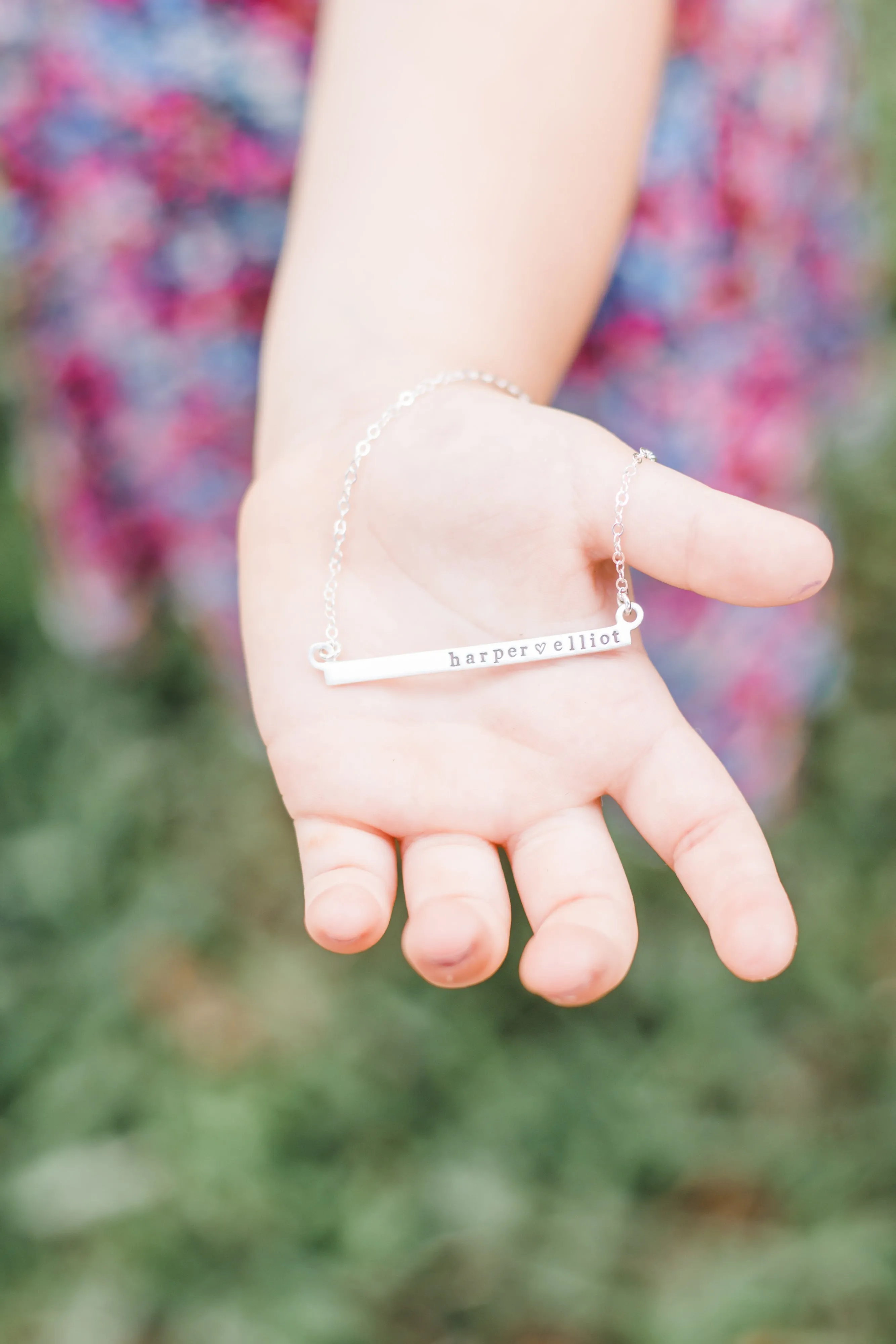 horizontal bar necklace { sterling silver }