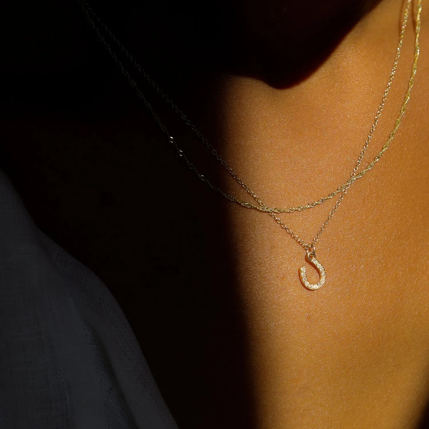 Horseshoe Necklace | 14k Gold & Diamond
