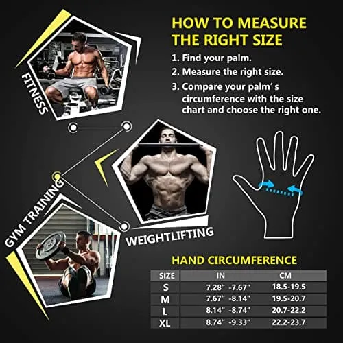 ihuan Weight Lifting Gym Workout Gloves with Wrist Wrap Support for Men & Women, Full Palm Protection, for Weightlifting, Training, Fitness, Exercise, Pull ups