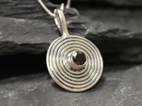Infinity Garnet Necklace - Real Garnet Necklace - Red Statement Pendant
