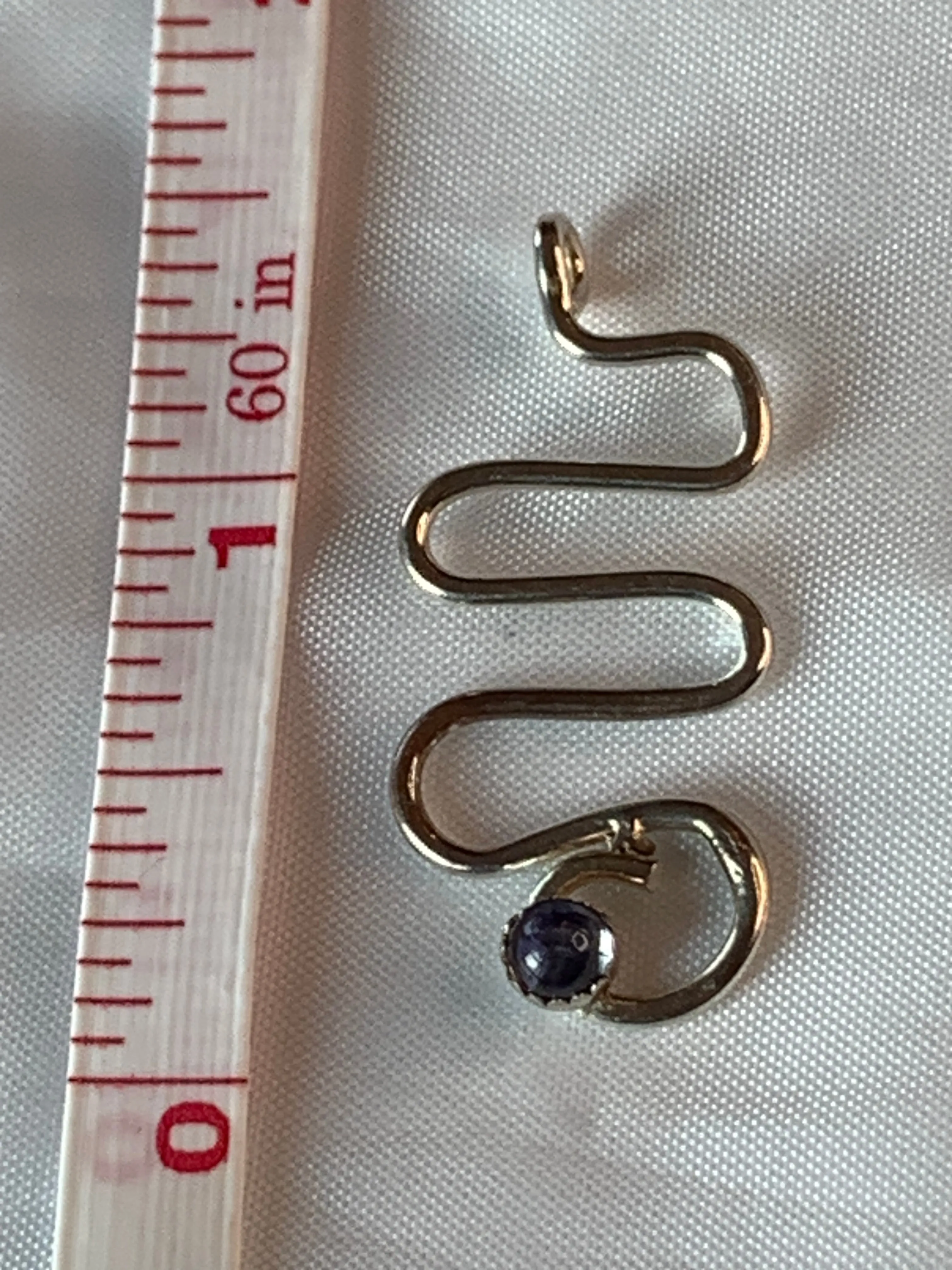 Iolite Sterling Silver Spiral Geometric Necklace