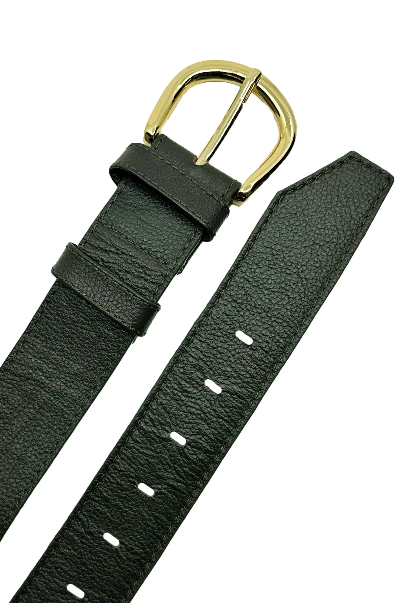 Jeans Belt Olive Soft Leather