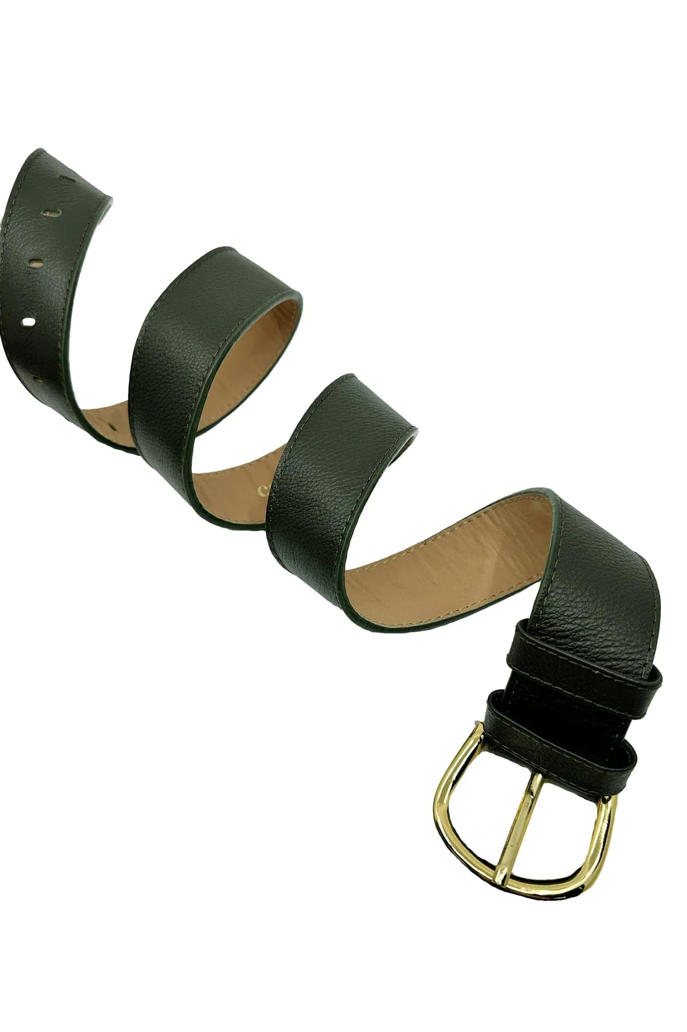 Jeans Belt Olive Soft Leather