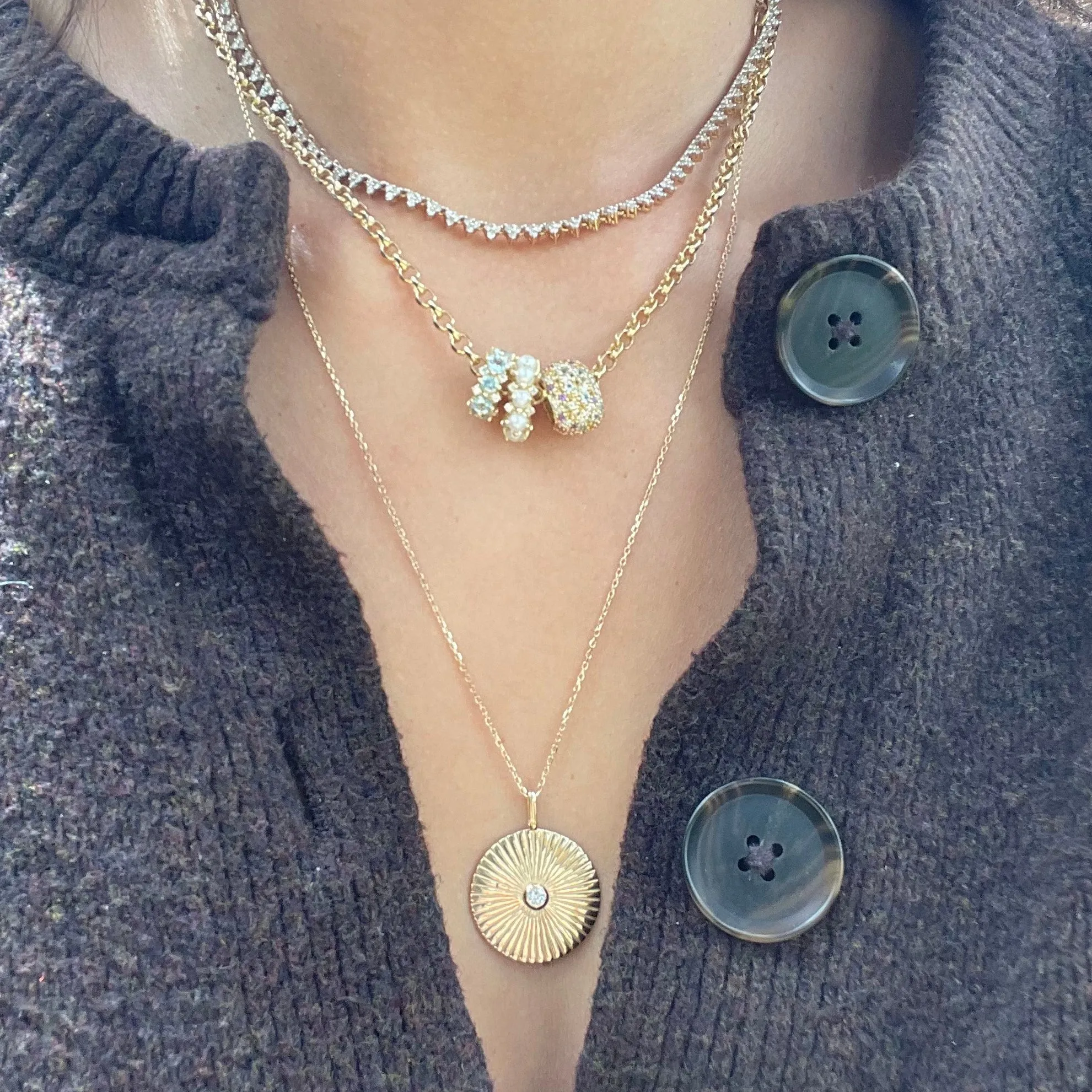 Large Diamond Rays Pendant