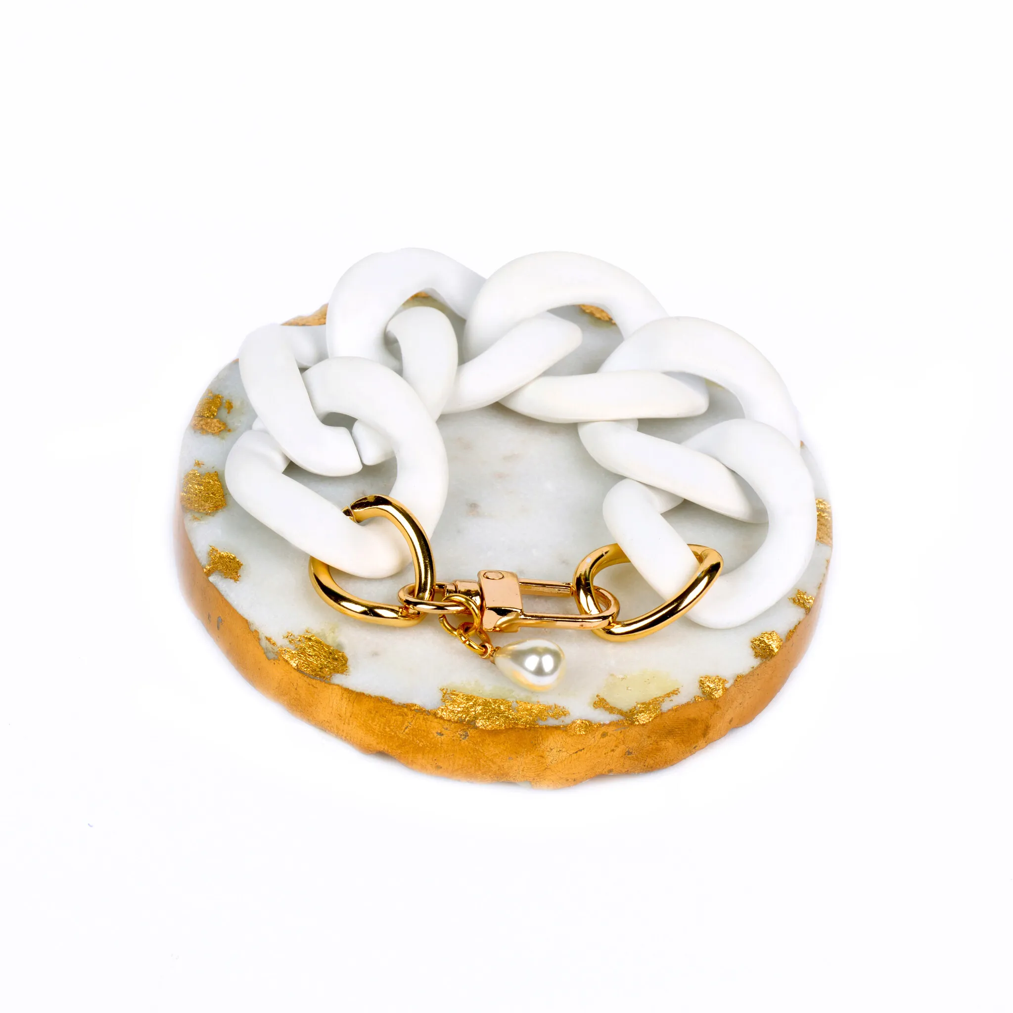 Large White Link Bracelet