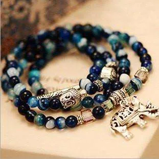 Layered Tourmaline Buddha Bracelet