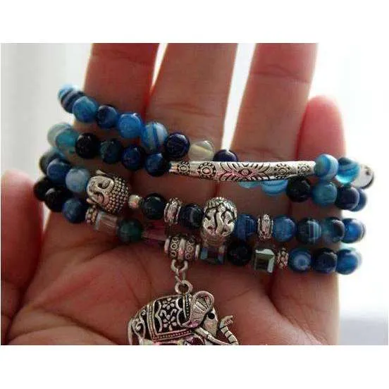 Layered Tourmaline Buddha Bracelet
