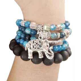 Layered Tourmaline Buddha Bracelet