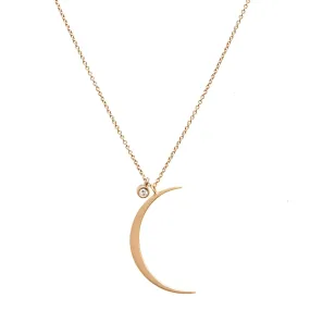 <!--NK914-->crescent moon diamond necklace