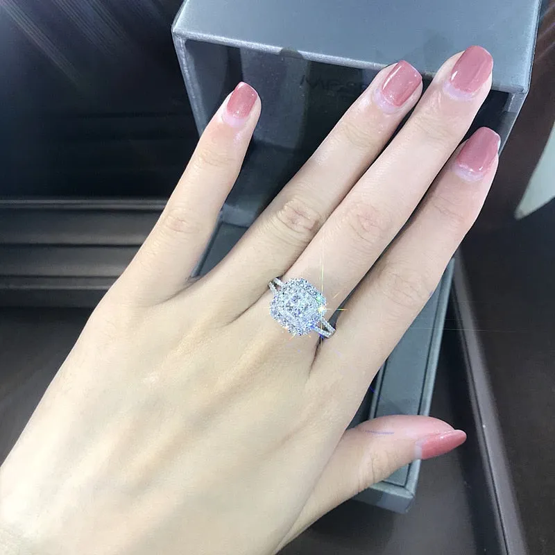 Luxury Round Solid Sterling Silver Anniversary Gift Ring