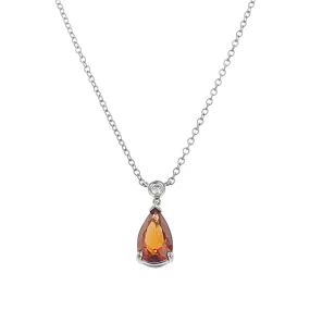 Malaya Garnet and Diamond Pendant Necklace