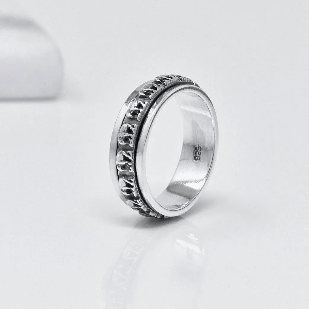 Men's women's Elephant Sterling Silver Spinning Ring