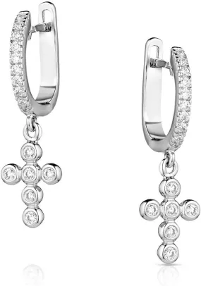 Montana Silversmiths Simple Belief Crystal Cross Earrings