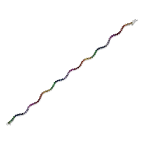 Multi-color Sapphire Squiggle Bracelet