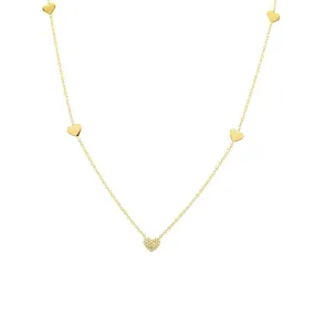 Multi Heart Chain Necklace