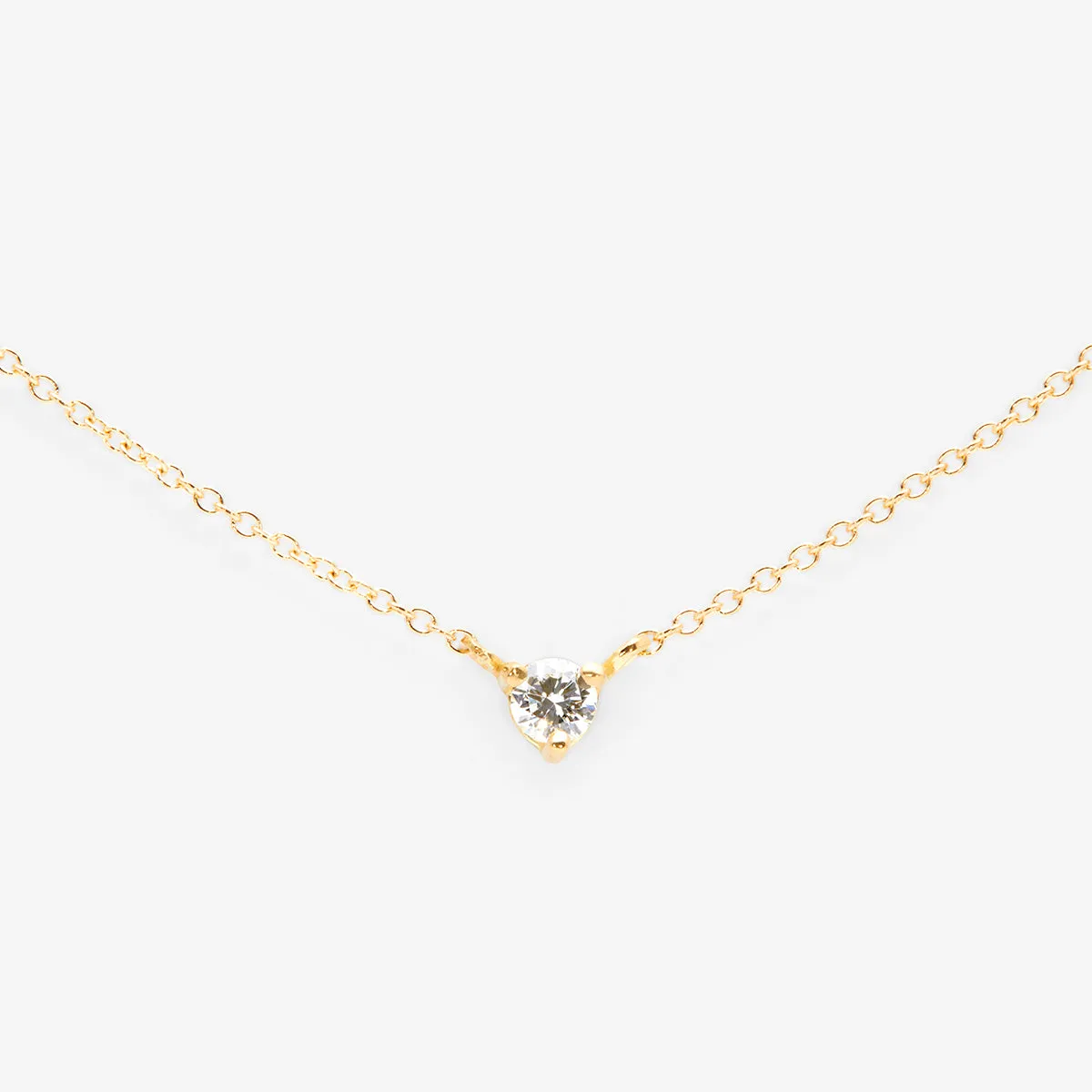 N6701W | 3mm White Diamond Birthstone Necklace