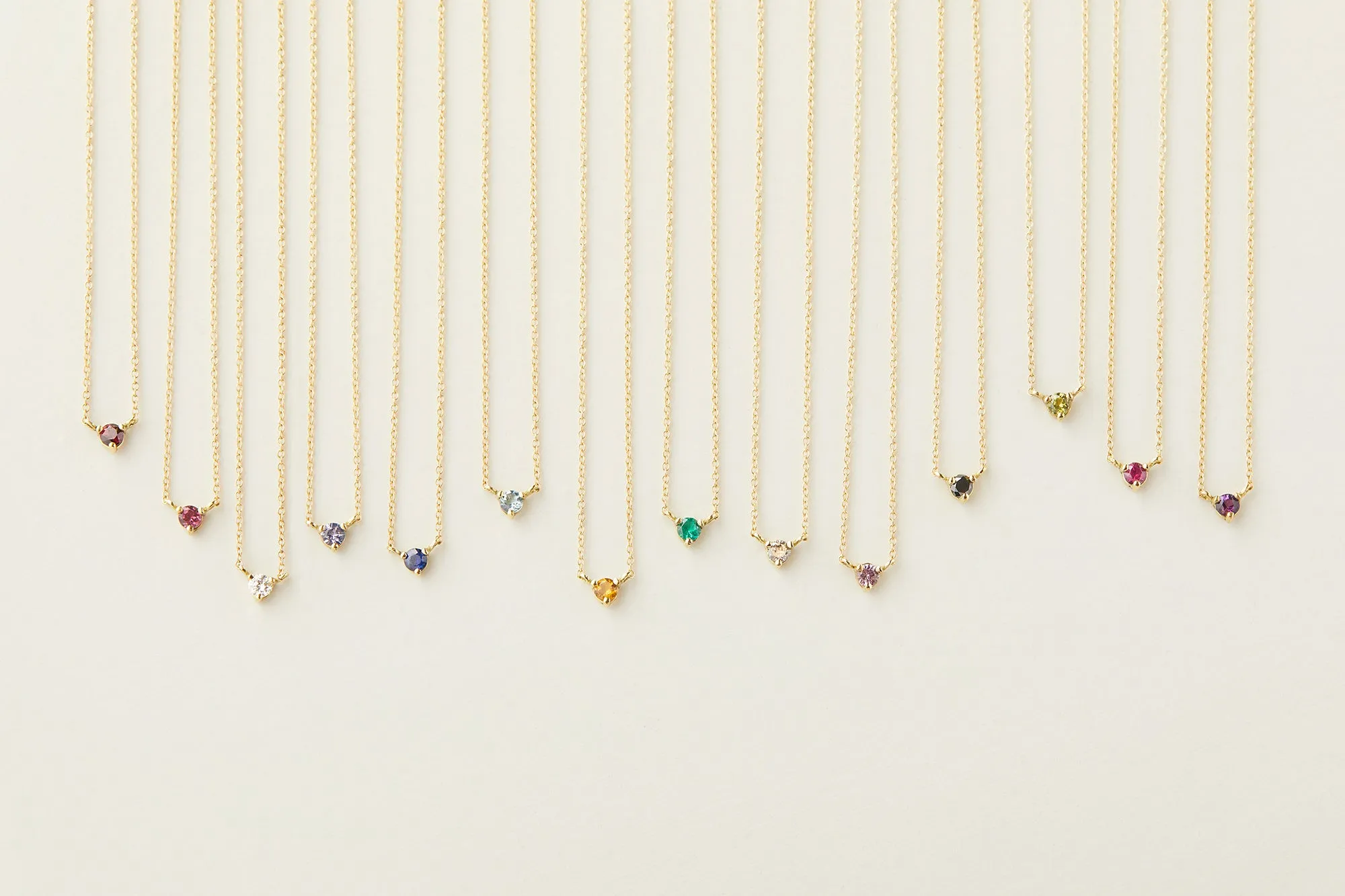 N6701W | 3mm White Diamond Birthstone Necklace