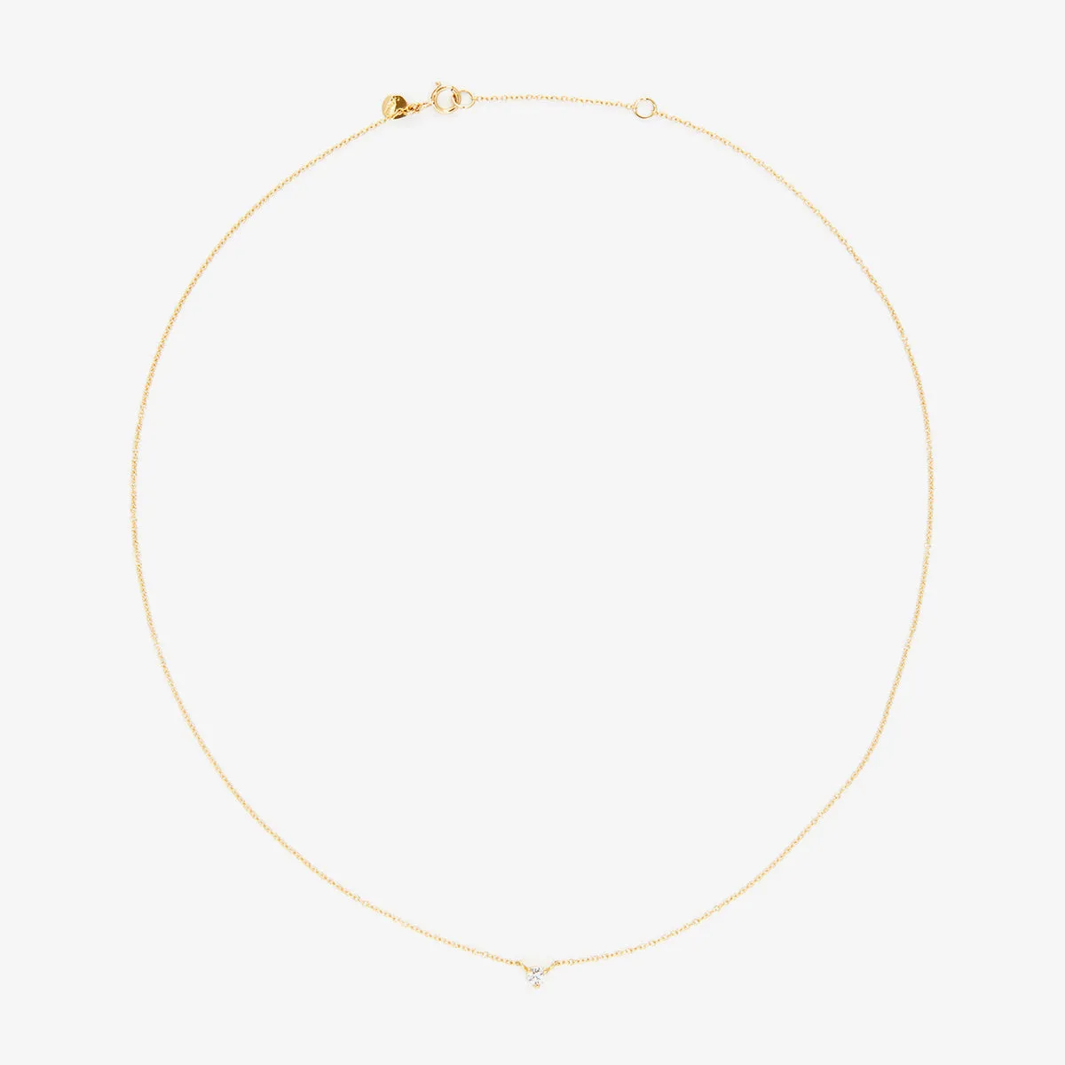 N6701W | 3mm White Diamond Birthstone Necklace