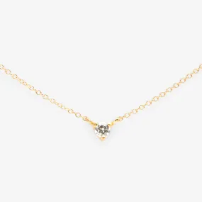 N6701W | 3mm White Diamond Birthstone Necklace