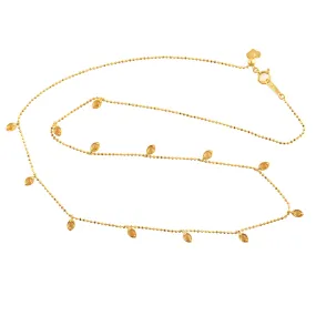 Natural Citrine 18k Yellow Gold Handmade Dainty Necklace For Women