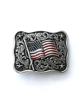 Nocona Waving Flag Belt Buckle