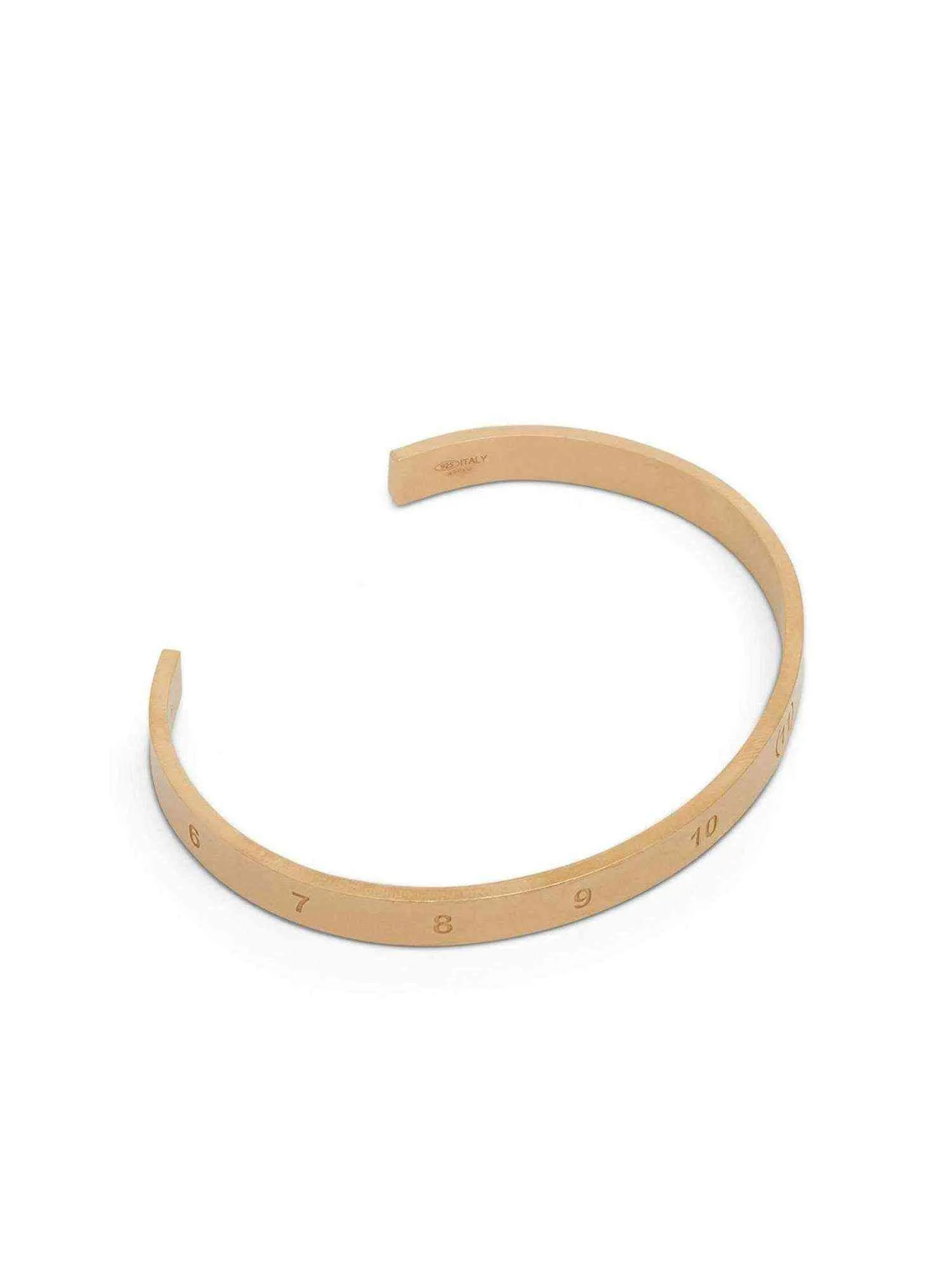 Numerical Cuff 6.5mm Bracelet in Yellow Gold