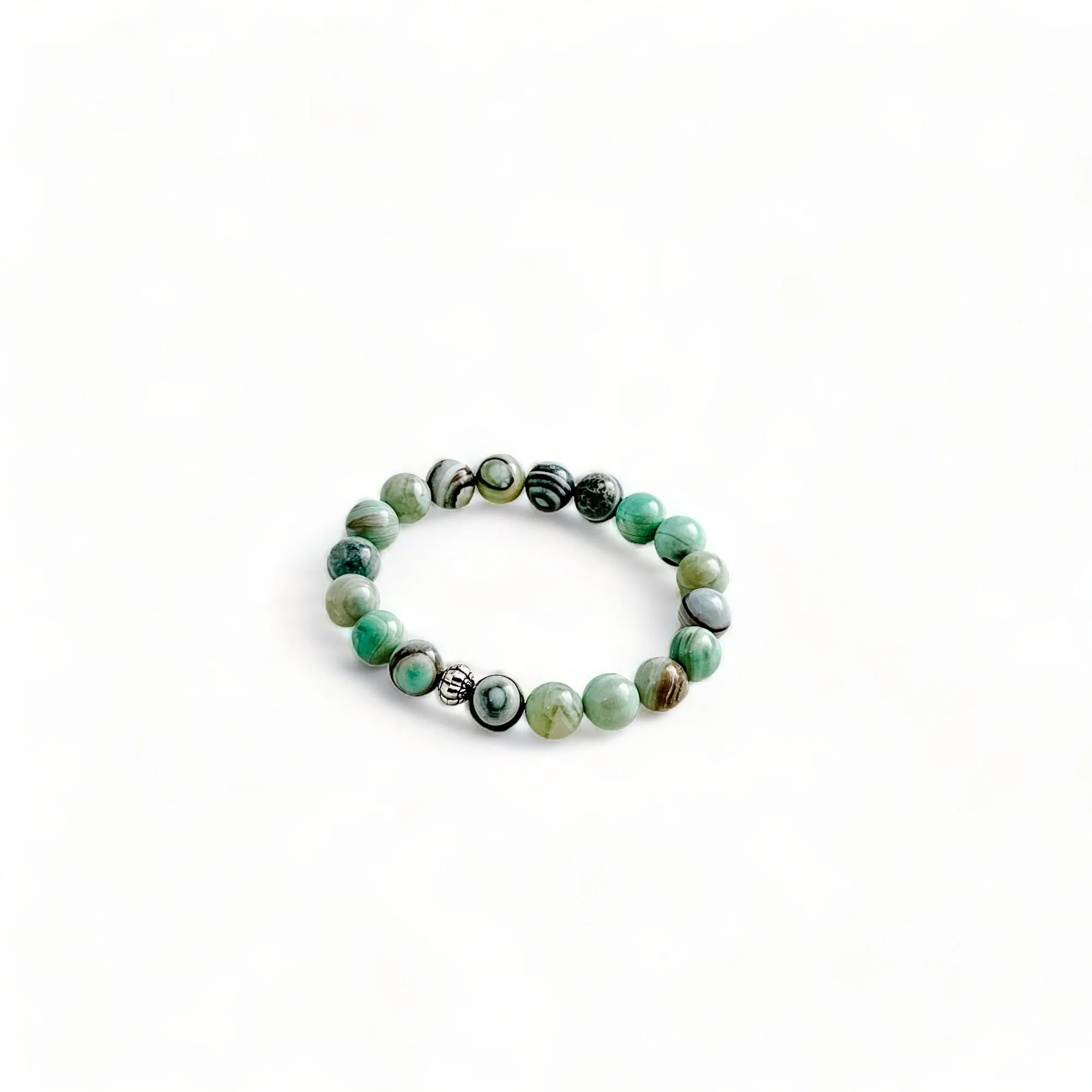 Ocean agate bead stretch bracelet