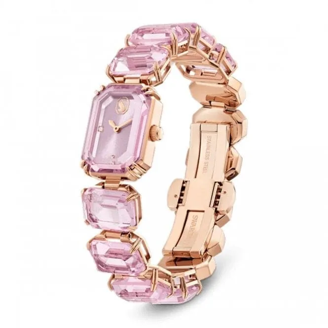 Octagon Cut Pink Rose Gold-tone Finish Watch 5630837