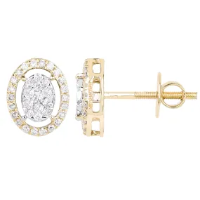 Oval Illusion Earrings For Women : IJER0092