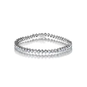 Paige 7 Carat Round Brilliant Floating Diamond Tennis Bracelet in 14k White Gold