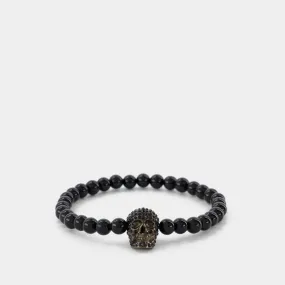 Pave Beaded Bracelet - Alexander Mcqueen - Black - Metal