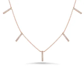 Pave Diamond Bar Dangle Necklace