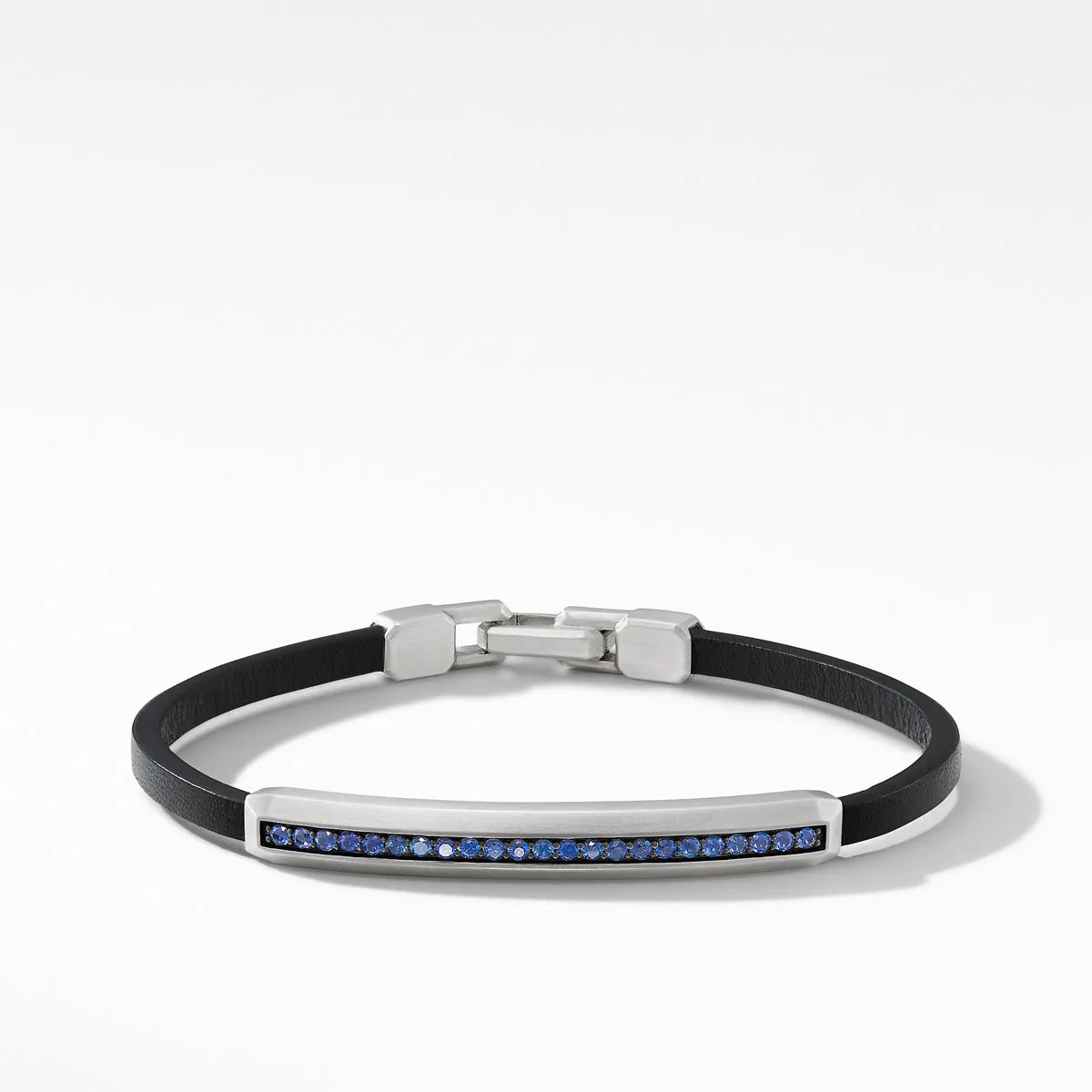 Pave Leather ID Bracelet with Sapphires