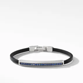 Pave Leather ID Bracelet with Sapphires