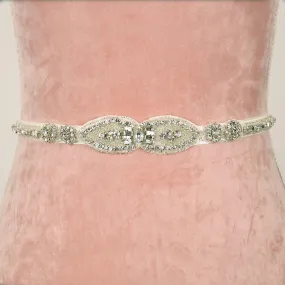 Peony Bridal Belt with Ribbon Ties