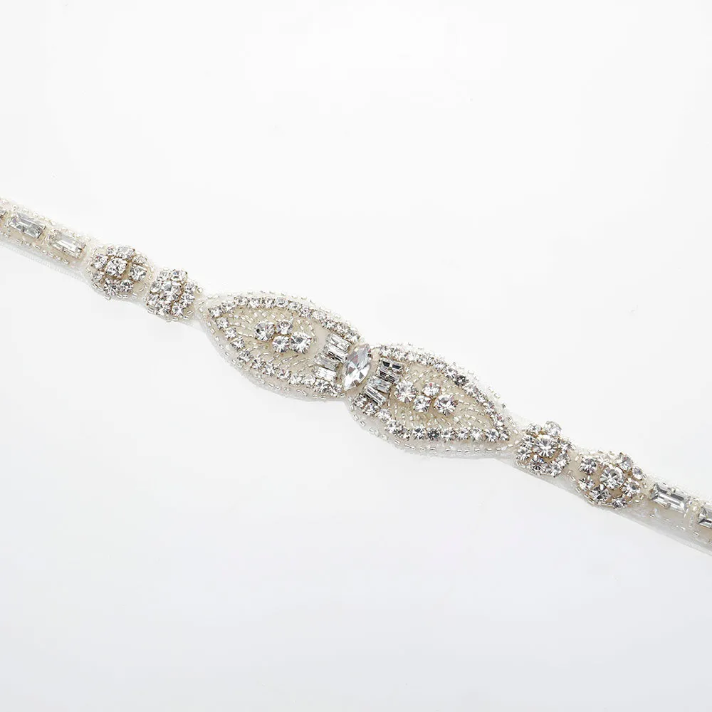 Peony Bridal Belt with Ribbon Ties