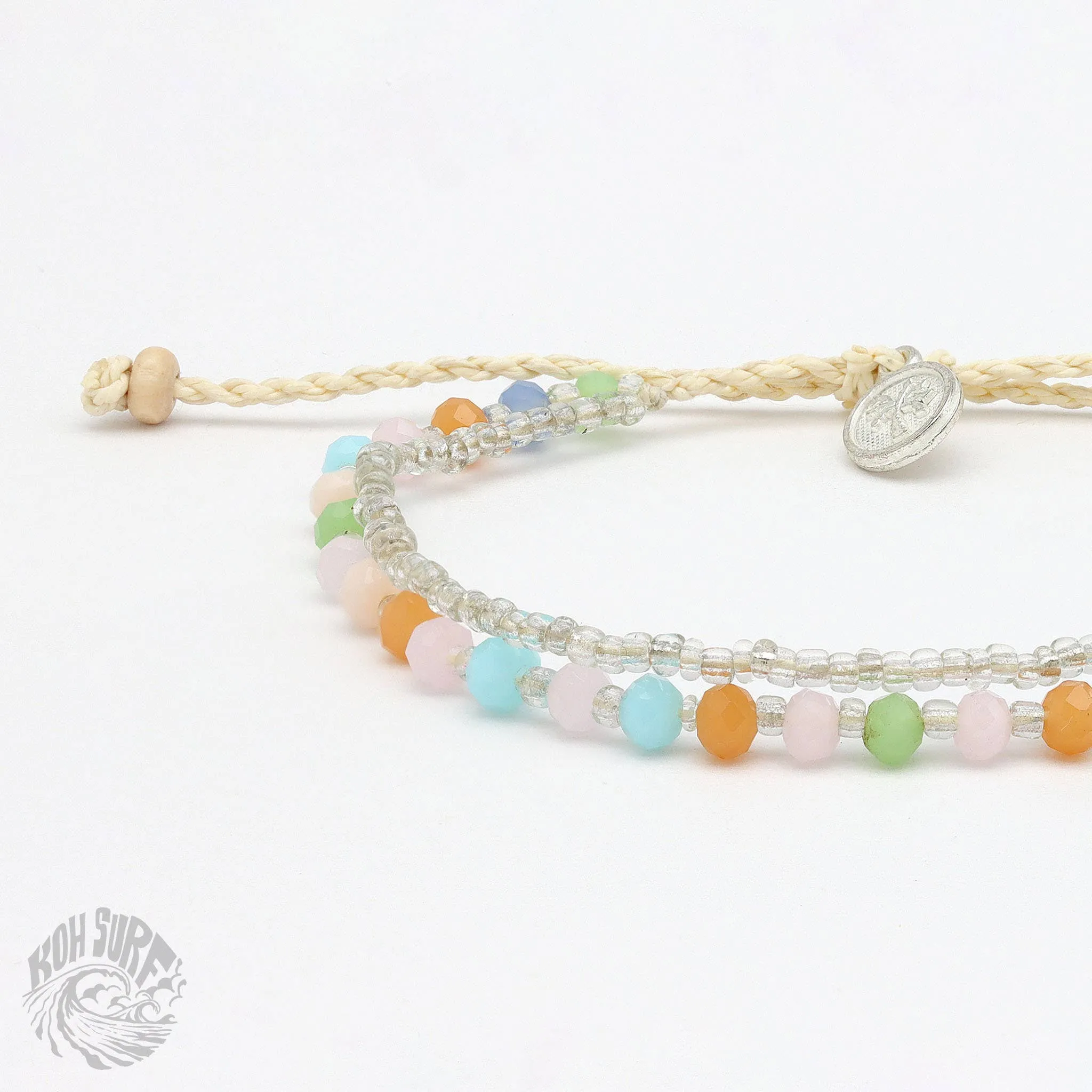 Pineapple Island -  Kanawa Beach Beaded Bracelet, Surf Bracelet by Koh Surf : Spring Tones