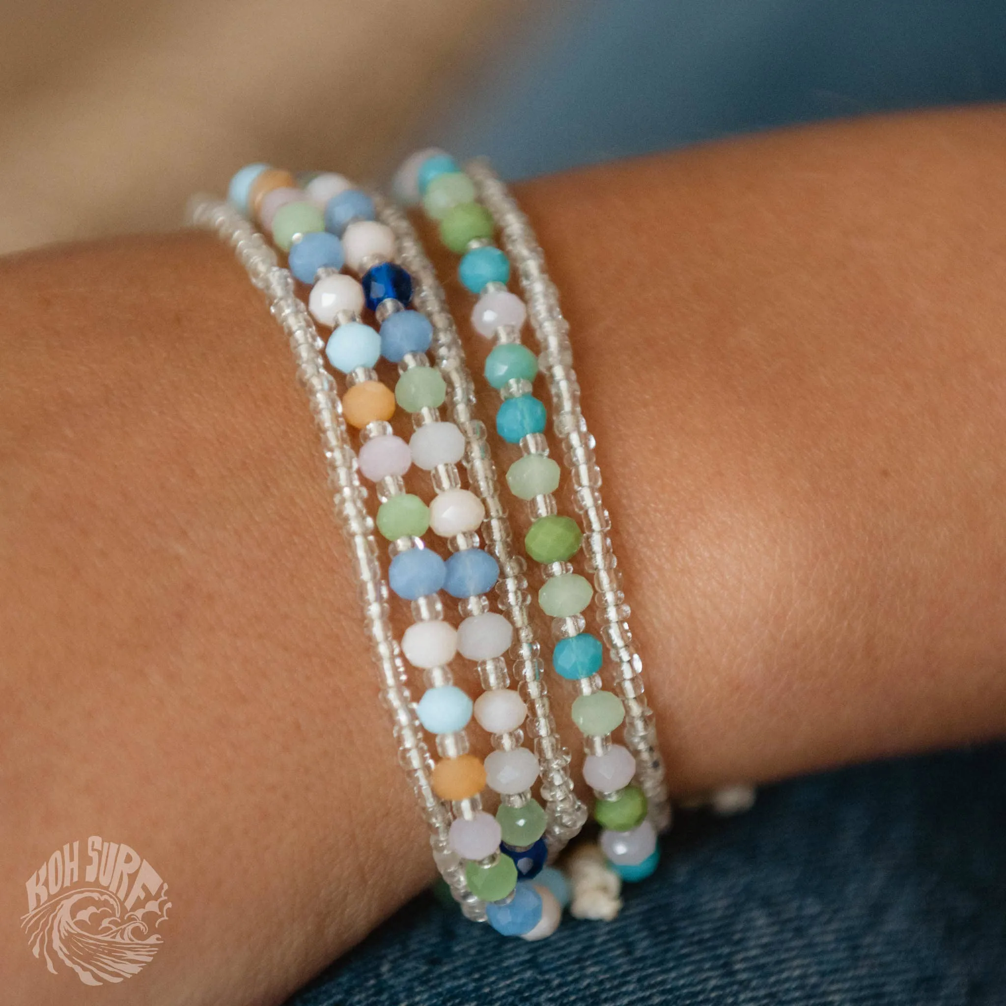 Pineapple Island -  Kanawa Beach Beaded Bracelet, Surf Bracelet by Koh Surf : Spring Tones