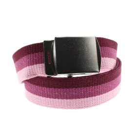 Pink Shades Nylon Webbing Belt with Shiny Silver Slider Buckle (Length - 120cm, Width - 3.8cm)