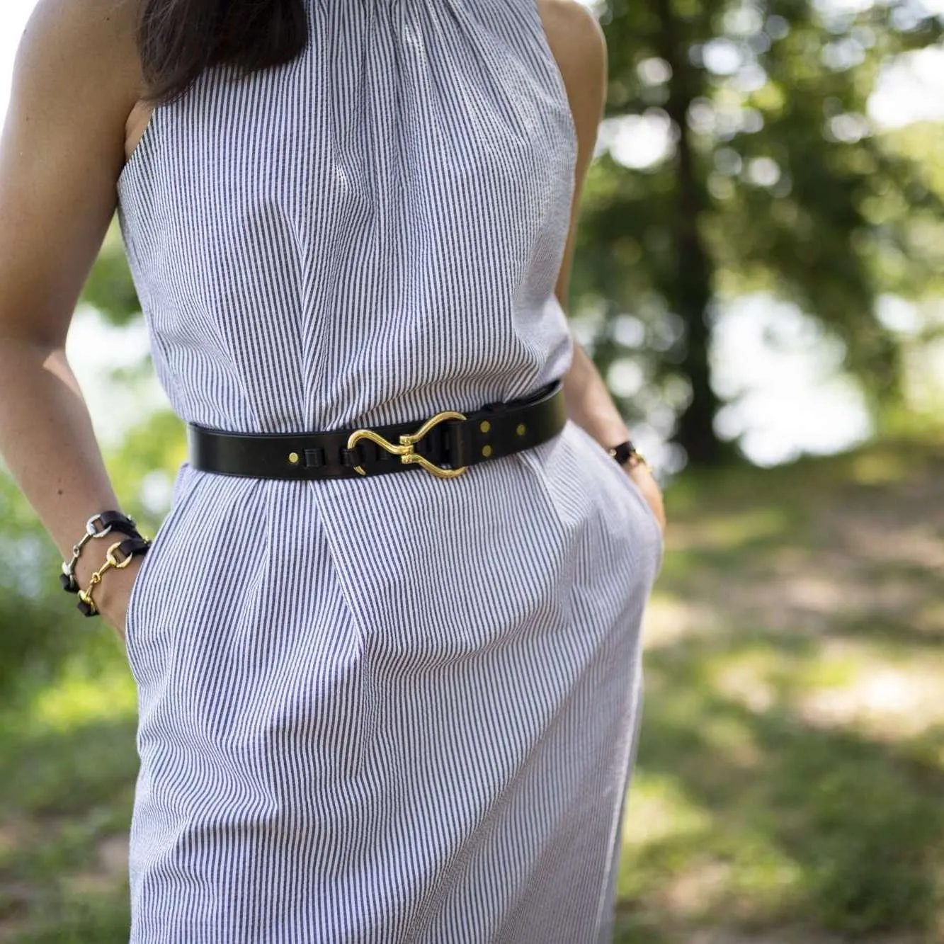 Premium Black Hoof Pick Belt with Brass