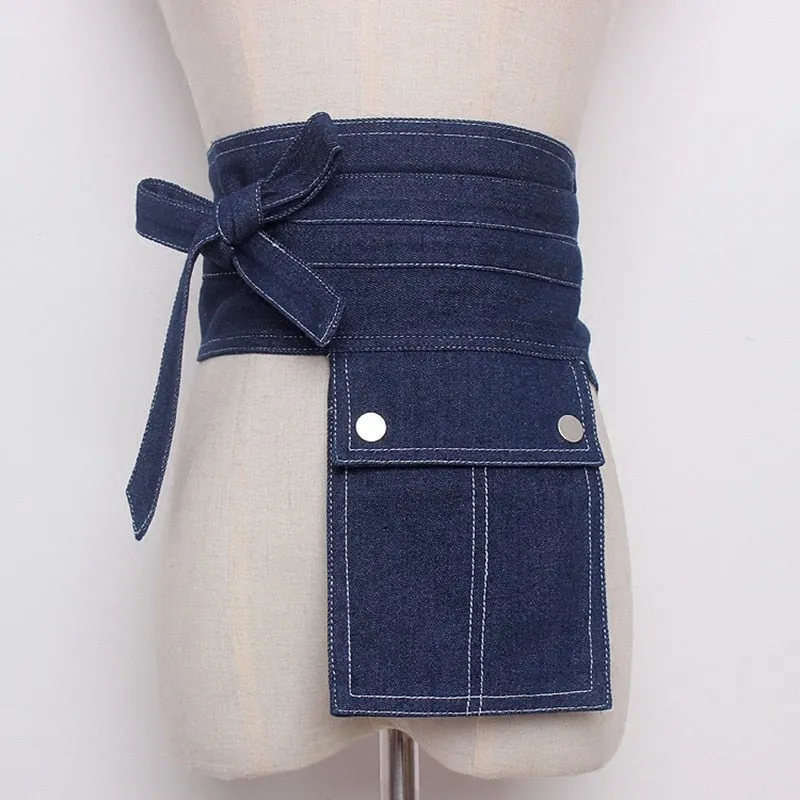 Premium Handmade Denim Pocket Waist Belt