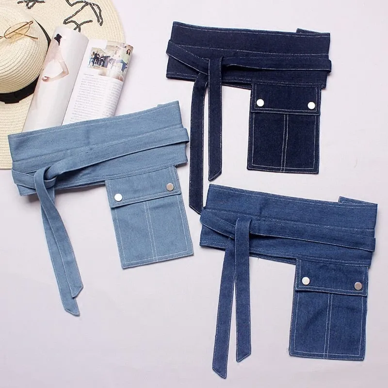 Premium Handmade Denim Pocket Waist Belt