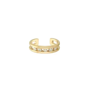 Prong Set 5 Diamond Toe Ring ( 2 Colors )