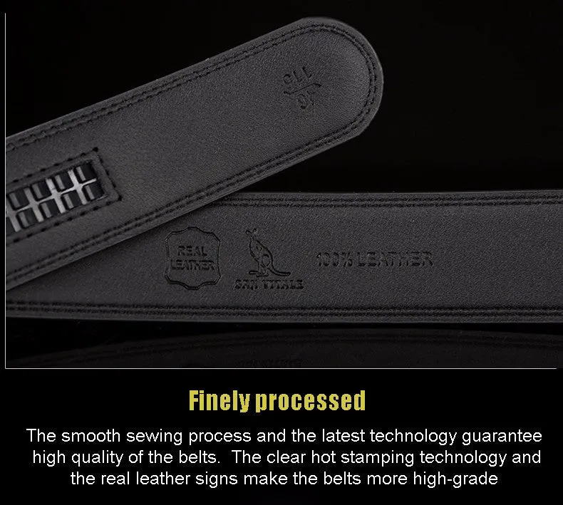 Quality Cowskin Genuine Luxury Leather Men's Belts (Metal Automatic Buckle)