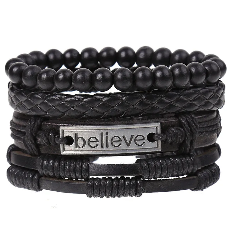 Retro Woven Beaded Bracelet Set
