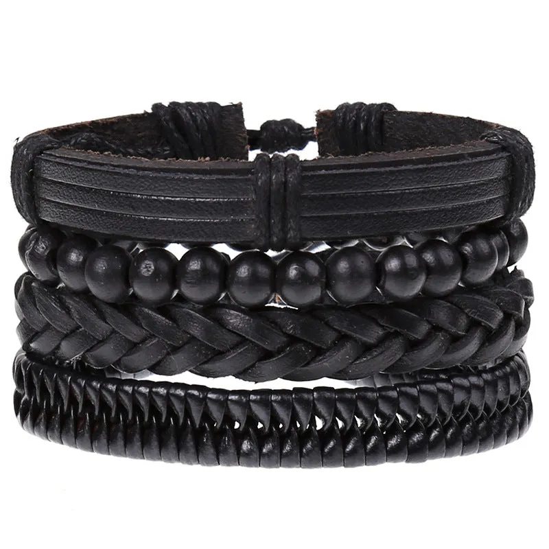 Retro Woven Beaded Bracelet Set