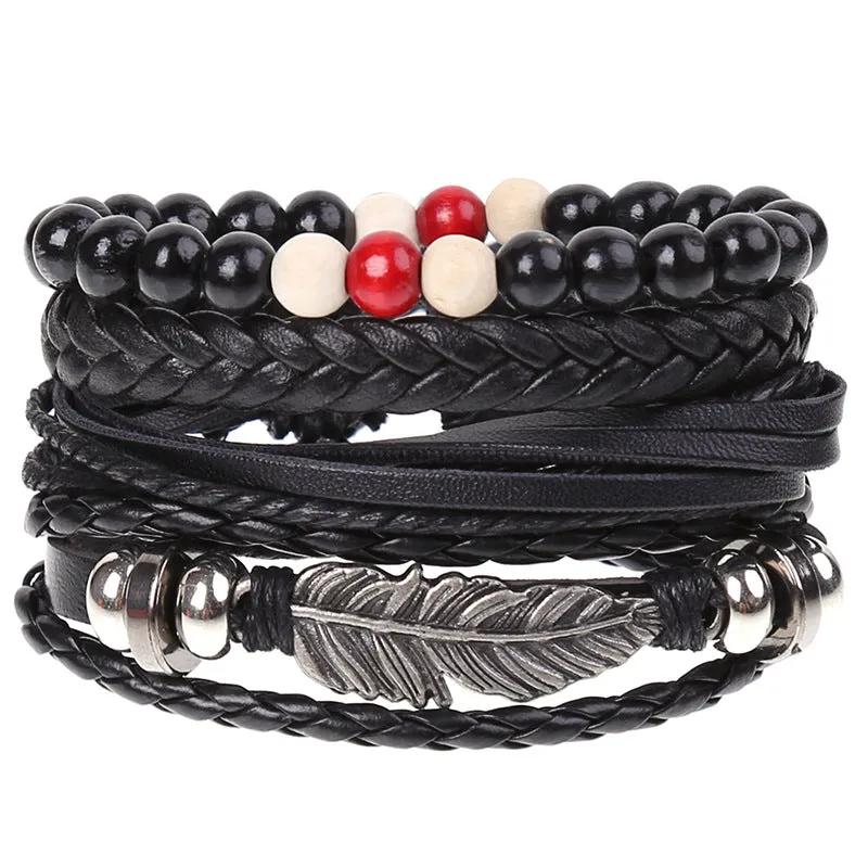 Retro Woven Beaded Bracelet Set