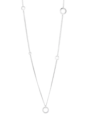 Roulette Long Mini White Gold Necklace