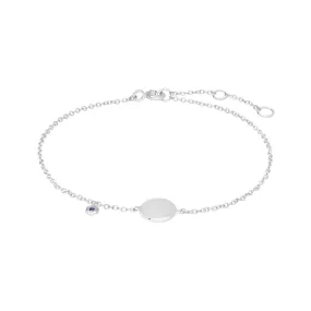 Saphir Gravur Armband in 925 Sterling Silber