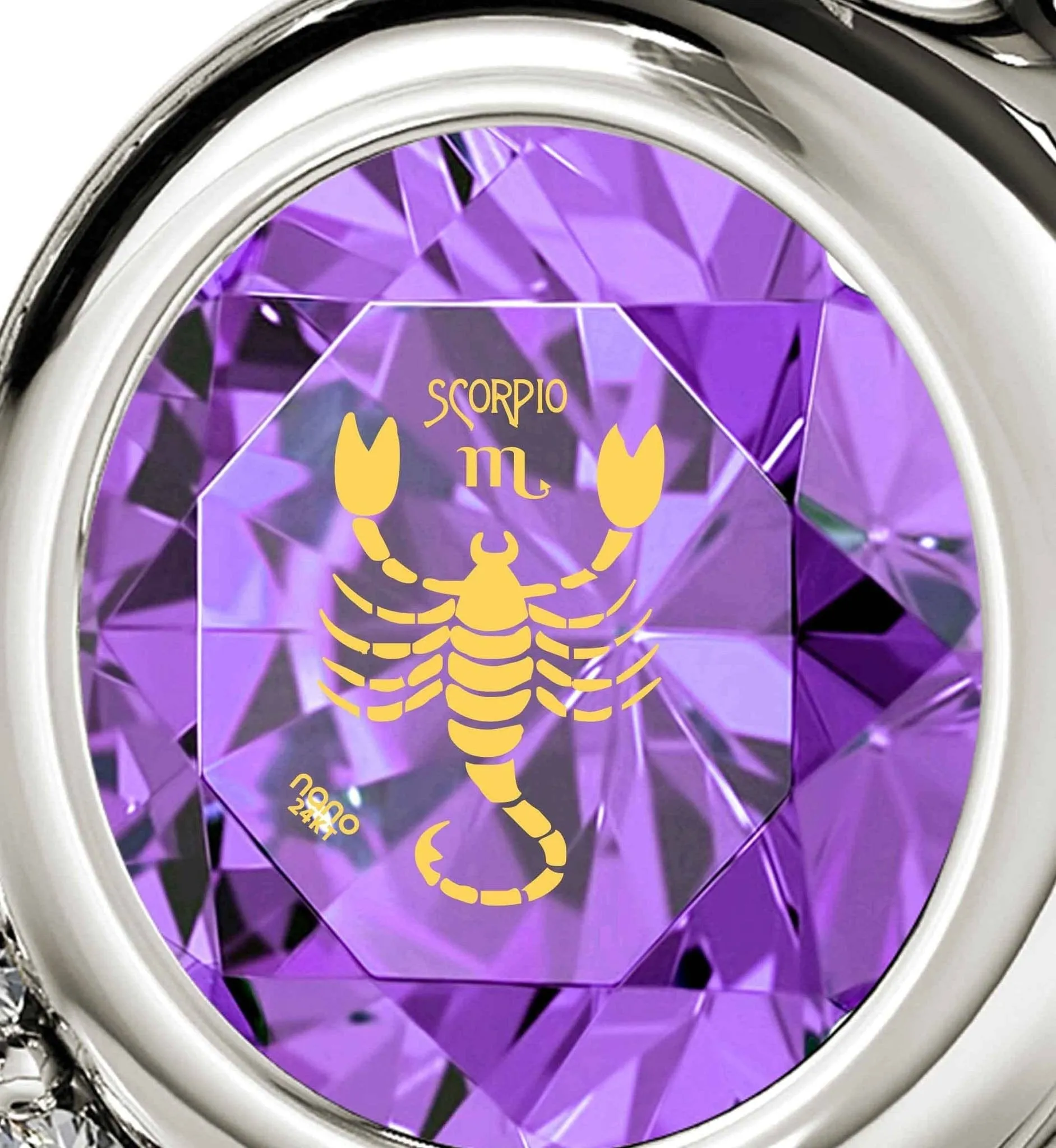 Scorpio Sign, 925 Sterling Silver Necklace, Swarovski